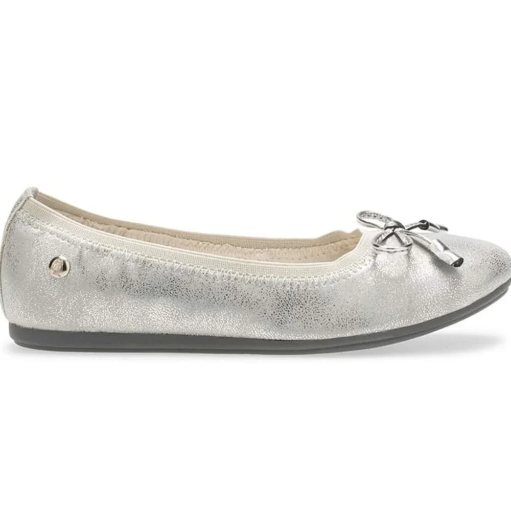 NEW Hush Puppies Josie Metallic Slip On Dress Ballet Flat Memory Foam Shoes Kids